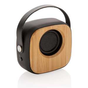 Bambus 3W Wireless Fashion Speaker, schwarz - Reklamnepredmety