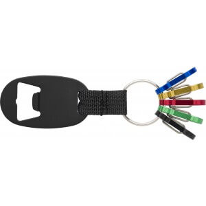 Aluminium key holder with bottle opener and carabiners - Reklamnepredmety