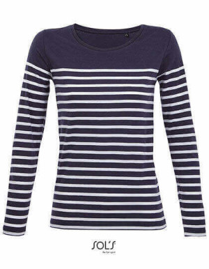 L03100 Women´s Long Sleeve Striped T-Shirt Matelot - Reklamnepredmety