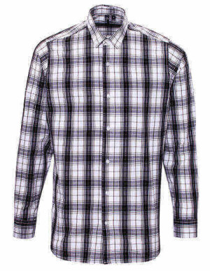 PW254 Ginmill Check Mens Long Sleeve Cotton Shirt - Reklamnepredmety