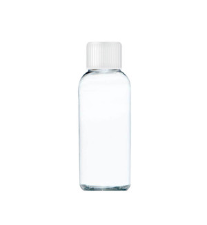 Transparente Flasche mit einem weißen Verschluss von 50 ml - Reklamnepredmety