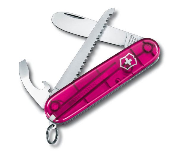 My First Victorinox (with wood saw), 84mm, pink translucent