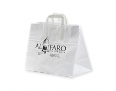 Potlač sieťotlač logo Alafaro ristorante  na papierovú tašku