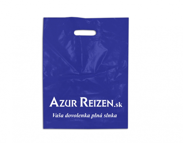 Potlač sieťotlač logo Azur Reizen na PE tašku
