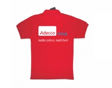 Potlač sieťotlač logo Adecco na tričko