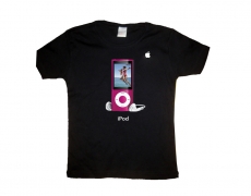 Potlač sieťotlač logo iPod na tričko