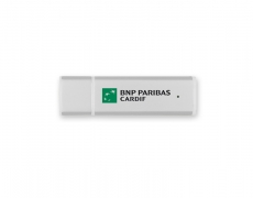 Potlač tampoprint logo na USB kľúč BNP Paribas Cardif