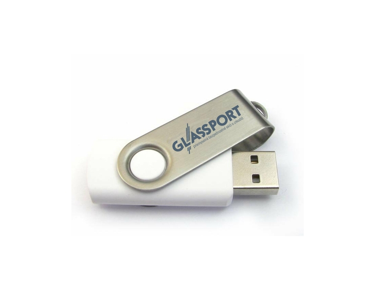 Potlač tampoprint logo na USB kľúč Glassport
